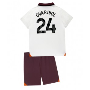 Manchester City Josko Gvardiol #24 Gostujuci Dres za Dječji 2023-24 Kratak Rukavima (+ kratke hlače)